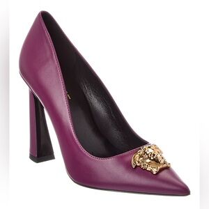 Versace Purple Heels with Gold Detail